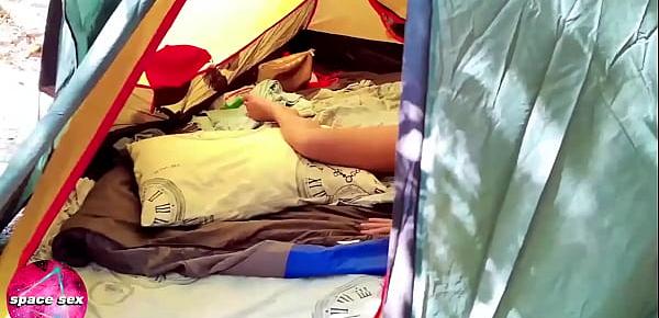  Filmed on Camera as a Stranger Girl Masturbate in a Tent